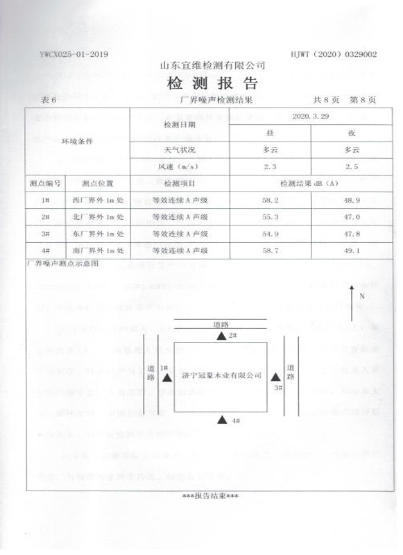 冠豪木業(yè)檢測(cè)報(bào)告